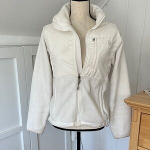 The North Face Women's White Teddy Fleece Jacket with Quilted Chest
